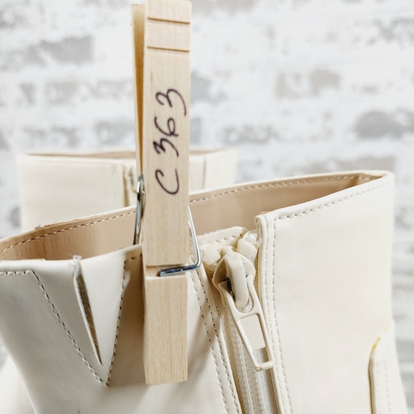 New BP Keyla Platform White Faux Leather Chunky Bootie C363 - Picture 13 of 13